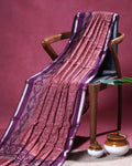 Elegant Semi Chanderi Saree with Traditional Woven Geometric Motifs and Rich Contrast Zari Border - Onion Pink