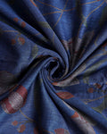 Elegant Semi Chanderi Saree with Woven Floral Butta Design and Contrast Zari Border -Close Up