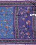 Elegant Semi Chanderi Saree with Woven Floral Butta Design and Contrast Zari Border -Pallu