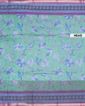 Elegant Semi Chanderi Saree with Woven Floral Butta Design and Contrast Zari Border - Green-Head