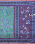 Elegant Semi Chanderi Saree with Woven Floral Butta Design and Contrast Zari Border - Pallu
