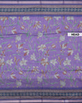 Elegant Semi Chanderi Saree with Woven Floral Butta Design and Contrast Zari Border - Purple-Head