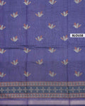 Elegant Semi Chanderi Saree with Woven Floral Butta Design and Contrast Zari Border - Purple -Blouse