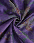 Elegant Semi Chanderi Saree with Woven Floral Butta Design and Contrast Zari Border - Purple -Close Up
