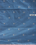 Elegant Semi Silk Cotton Saree Golden Zari Border and All-Over Thread Motifs - Blue