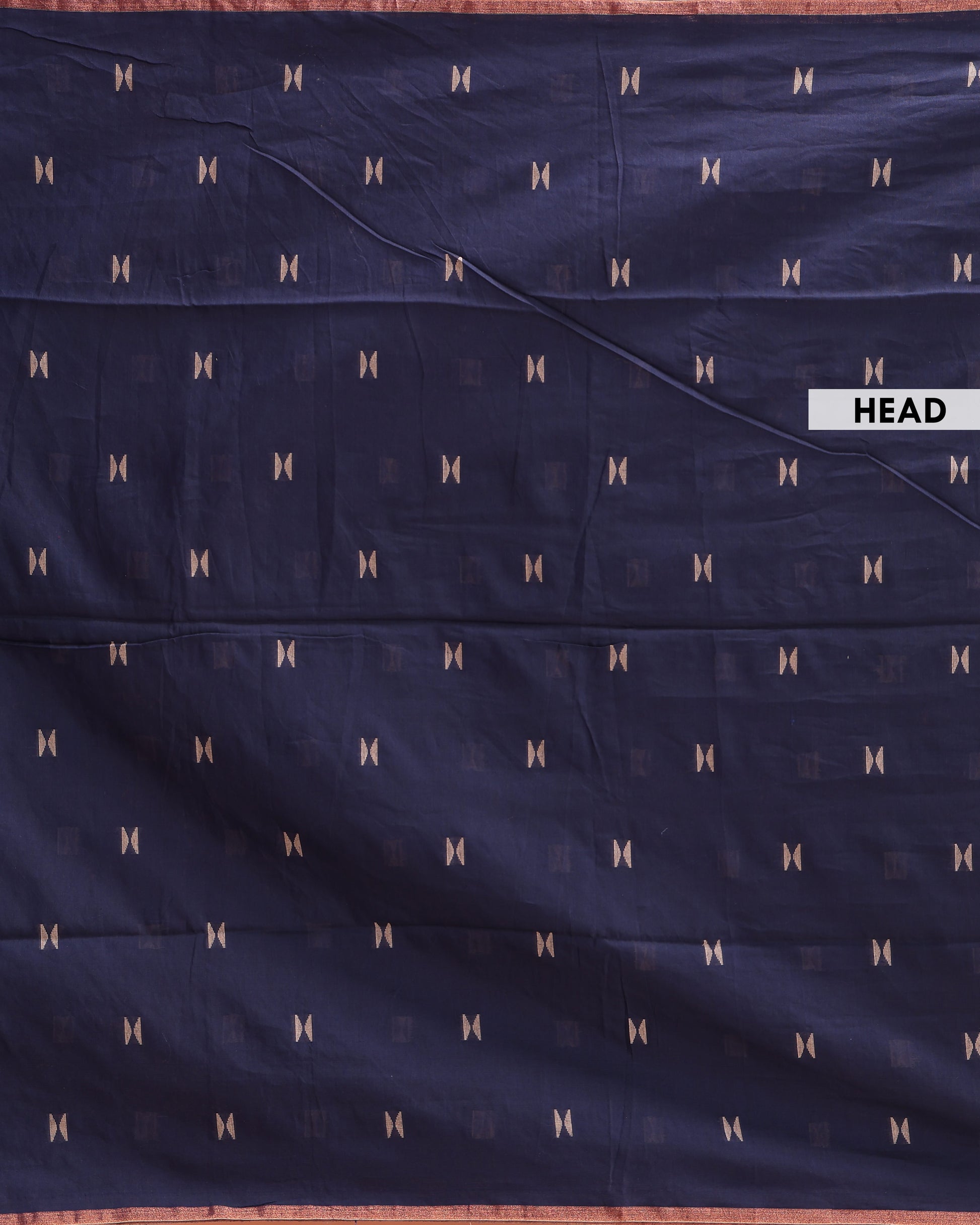 Elegant Semi Silk Cotton Saree Golden Zari Border and All-Over Thread Motifs - Navy Blue