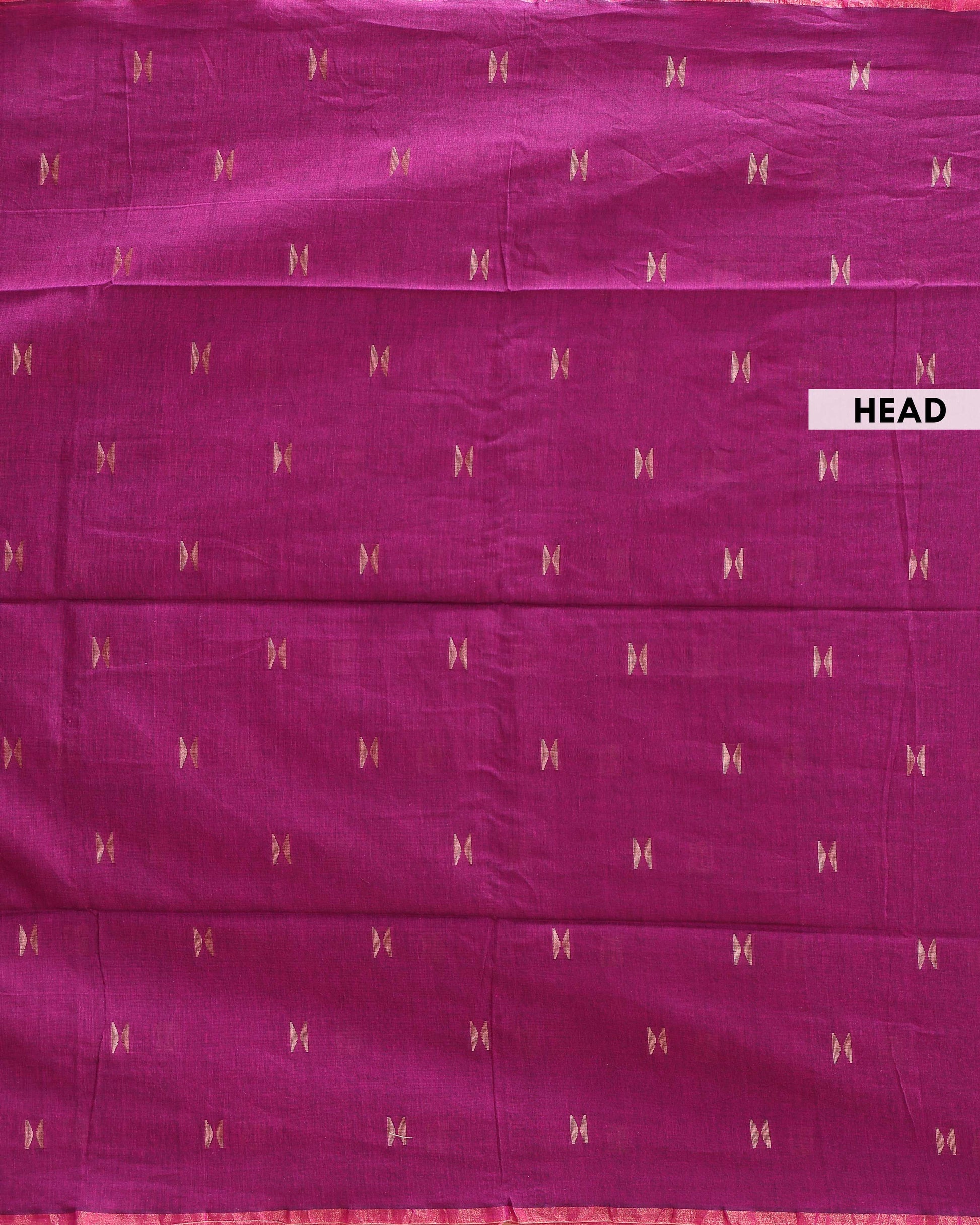 Elegant Semi Silk Cotton Saree Golden Zari Border and All-Over Thread Motifs - Pink