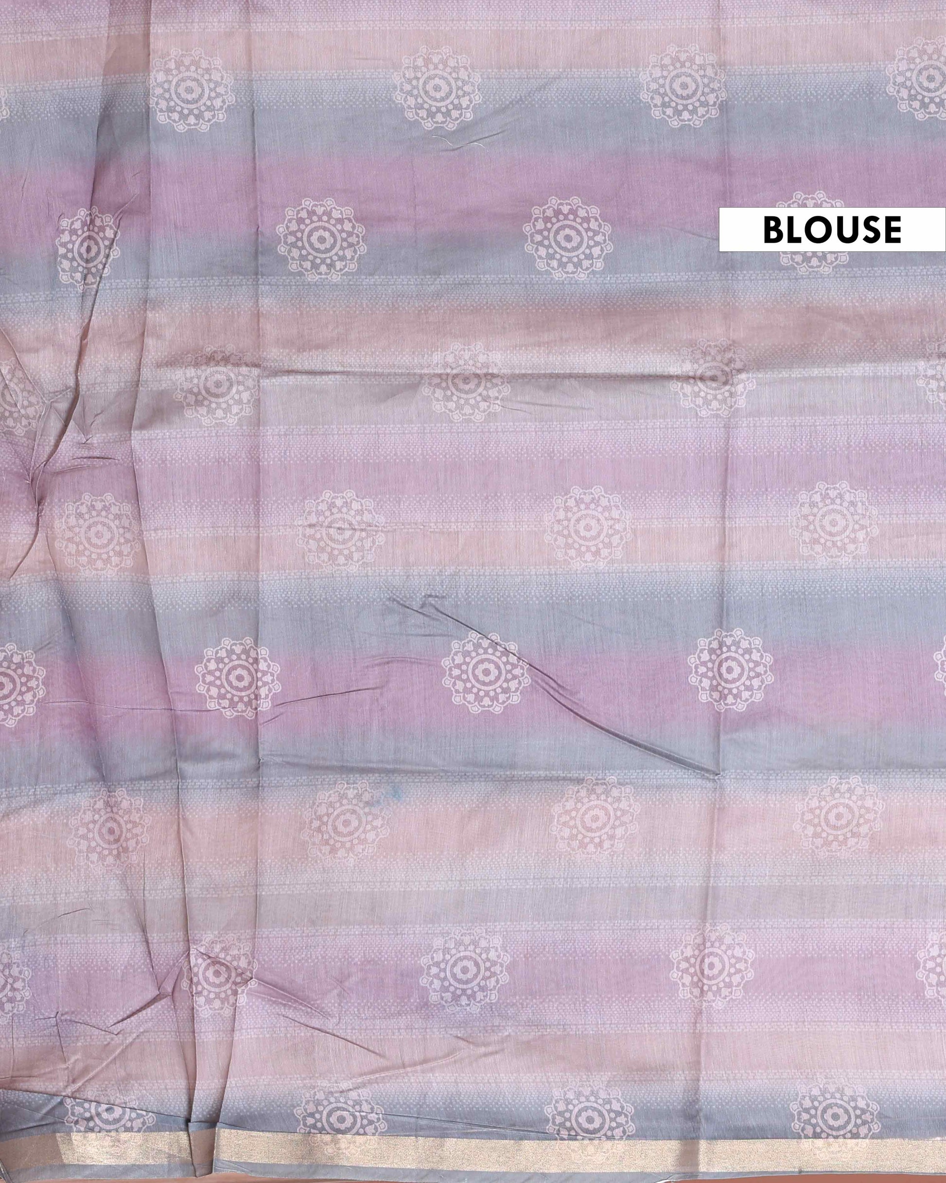Elegant Semi Silk Digital Printed Saree with Tassels - Multi-Blouse