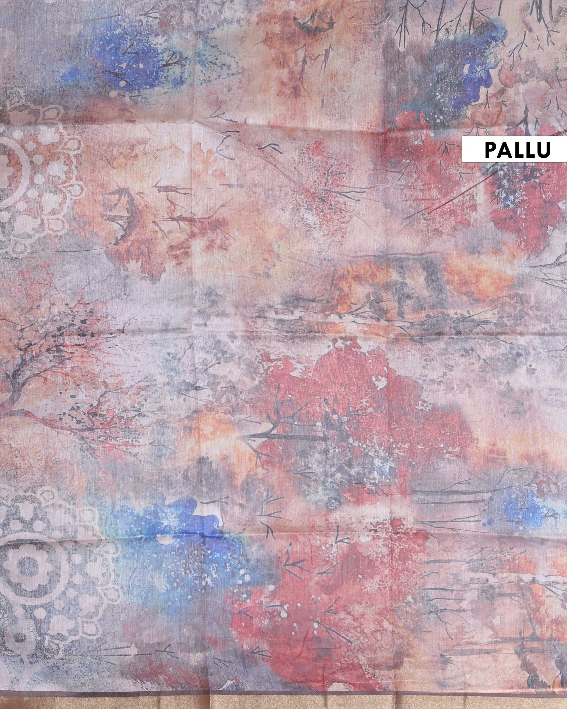 Elegant Semi Silk Digital Printed Saree with Tassels - Multi-Pallu
