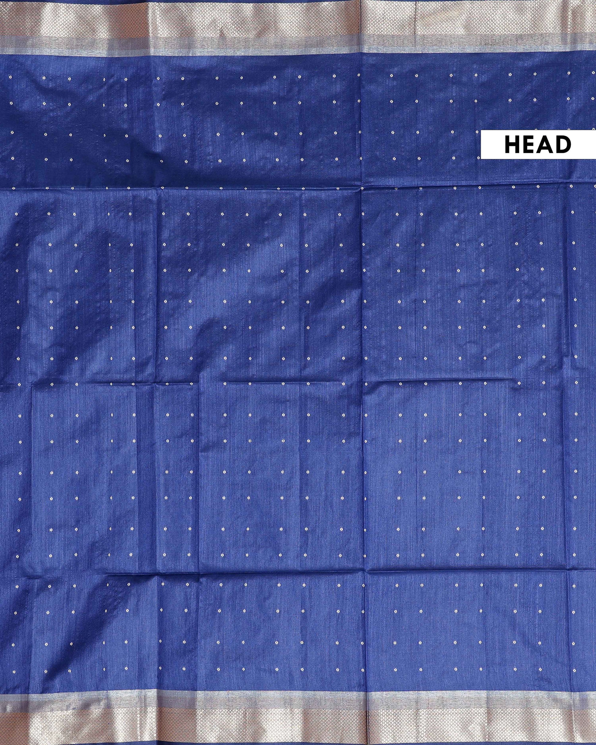 Elegant Semi Silk Saree with All-Over Zari Buttas and Woven Pallu - Blue-HEAD