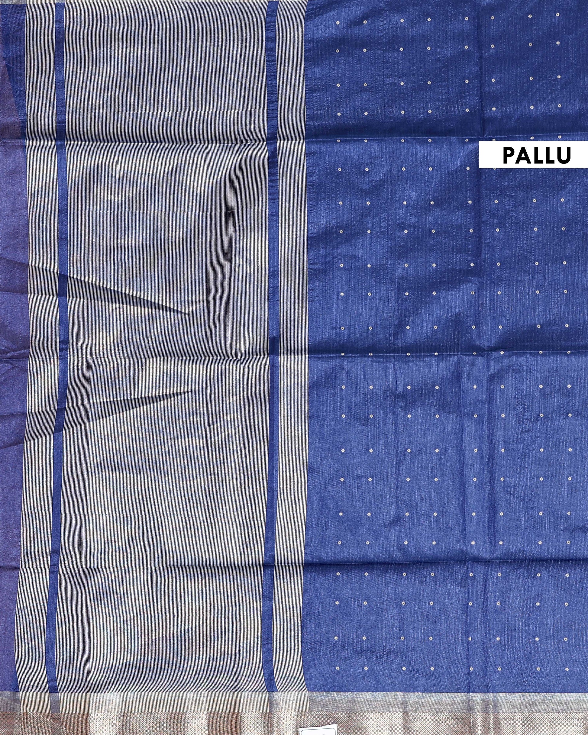 Elegant Semi Silk Saree with All-Over Zari Buttas and Woven Pallu - Blue-HEAD