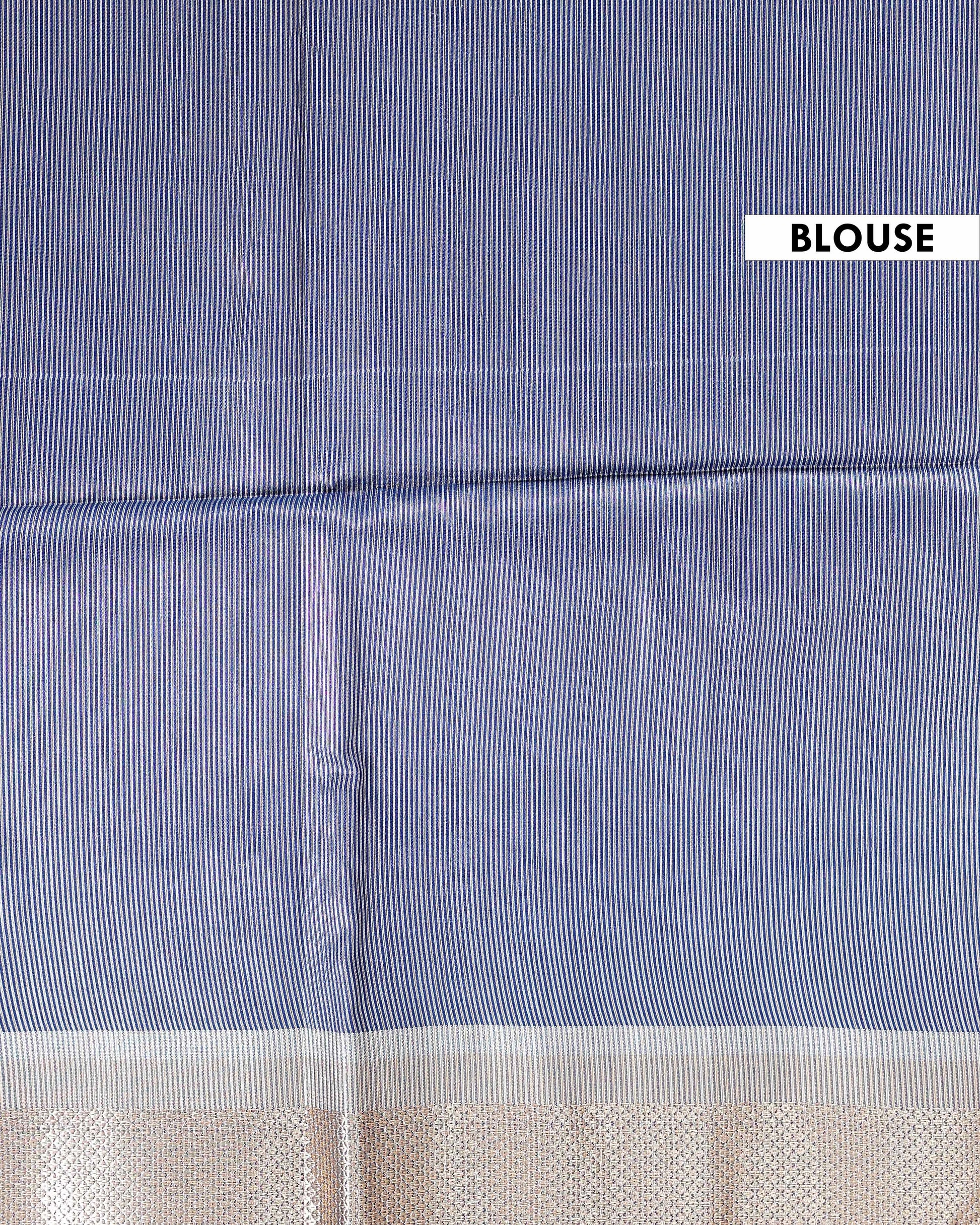 Elegant Semi Silk Saree with All-Over Zari Buttas and Woven Pallu - Blue-HEAD
