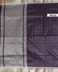 Elegant Semi Silk Saree with All-Over Zari Buttas and Woven Pallu - Dark Brown