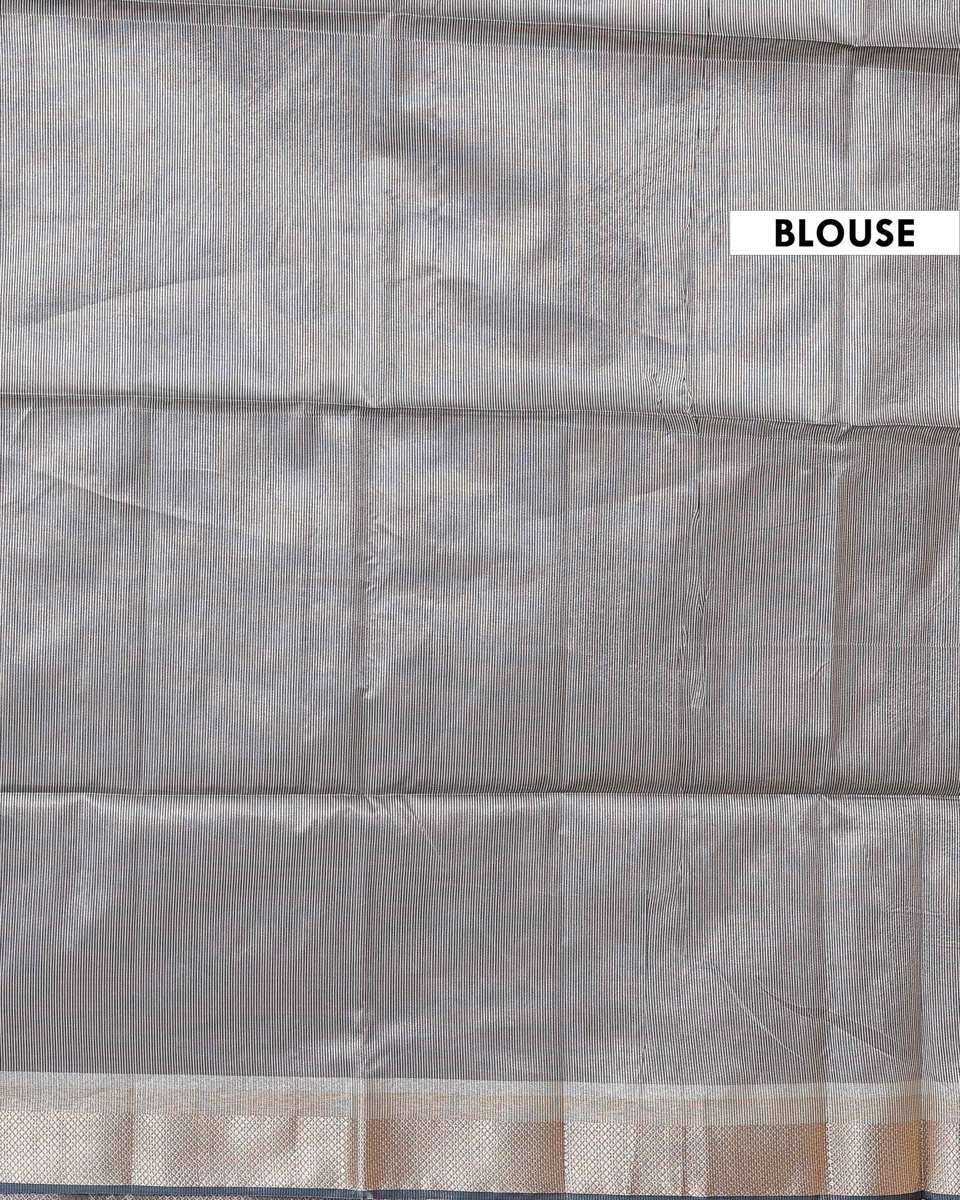 Elegant Semi Silk Saree with All-Over Zari Buttas and Woven Pallu - Dark Grey