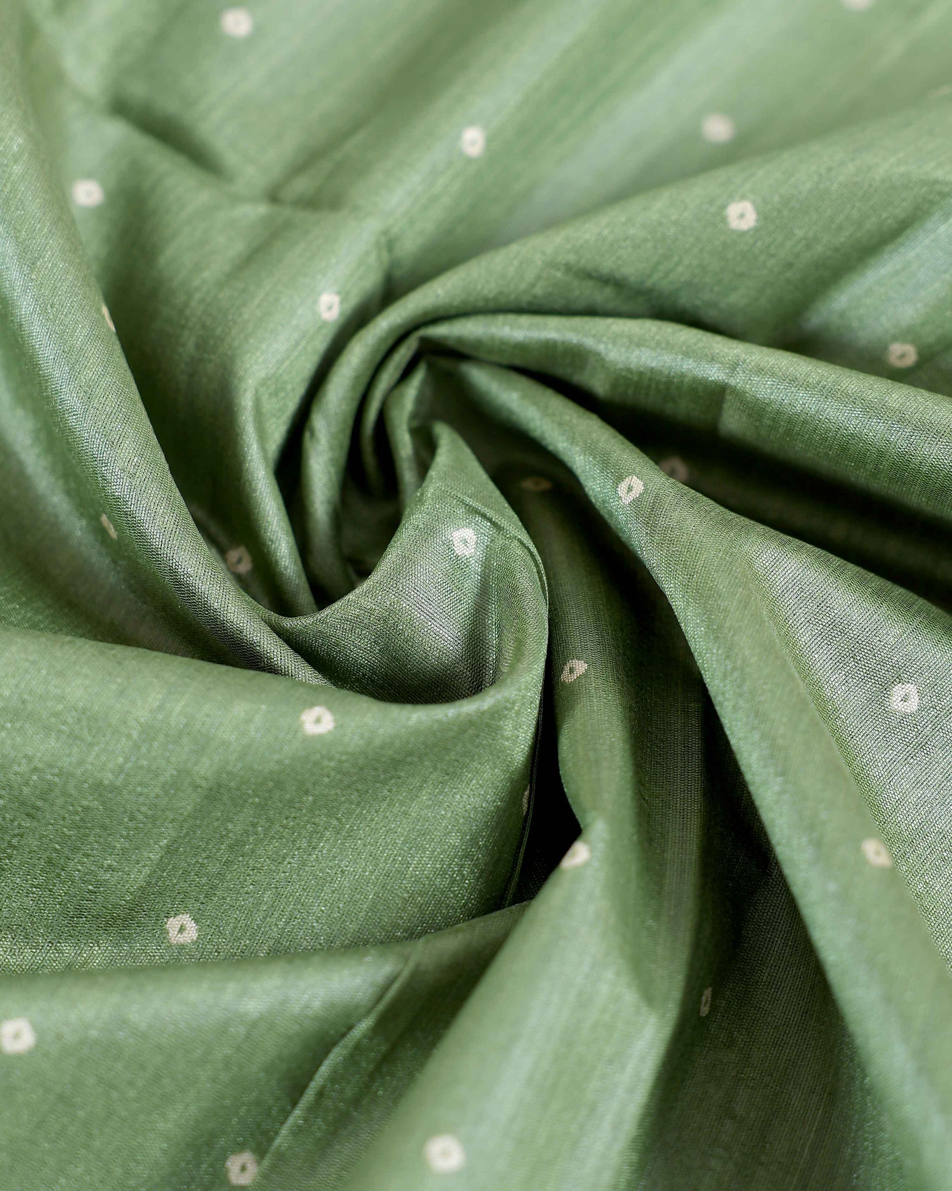Elegant Semi Silk Saree with All-Over Zari Buttas and Woven Pallu - Green