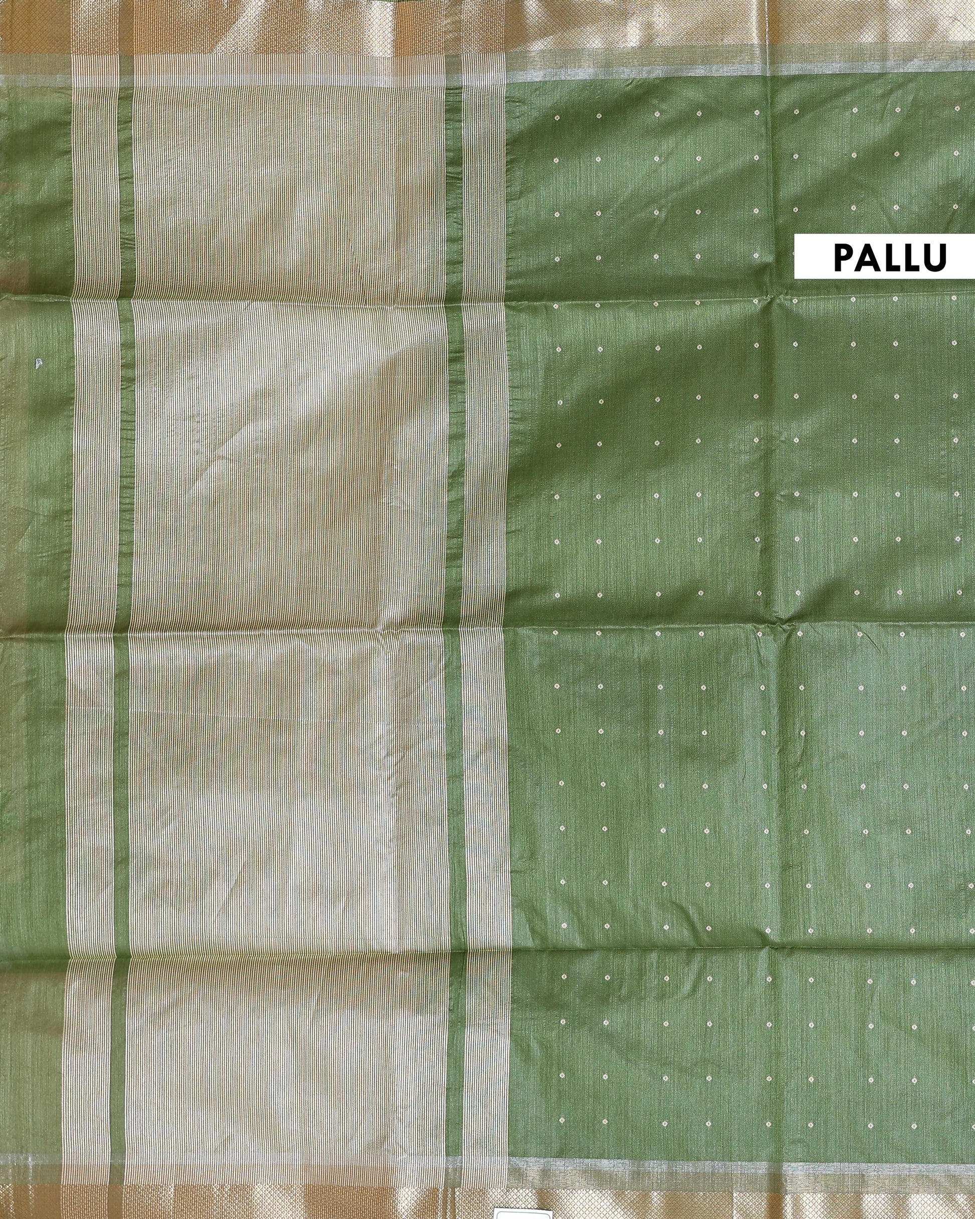 Elegant Semi Silk Saree with All-Over Zari Buttas and Woven Pallu - Green