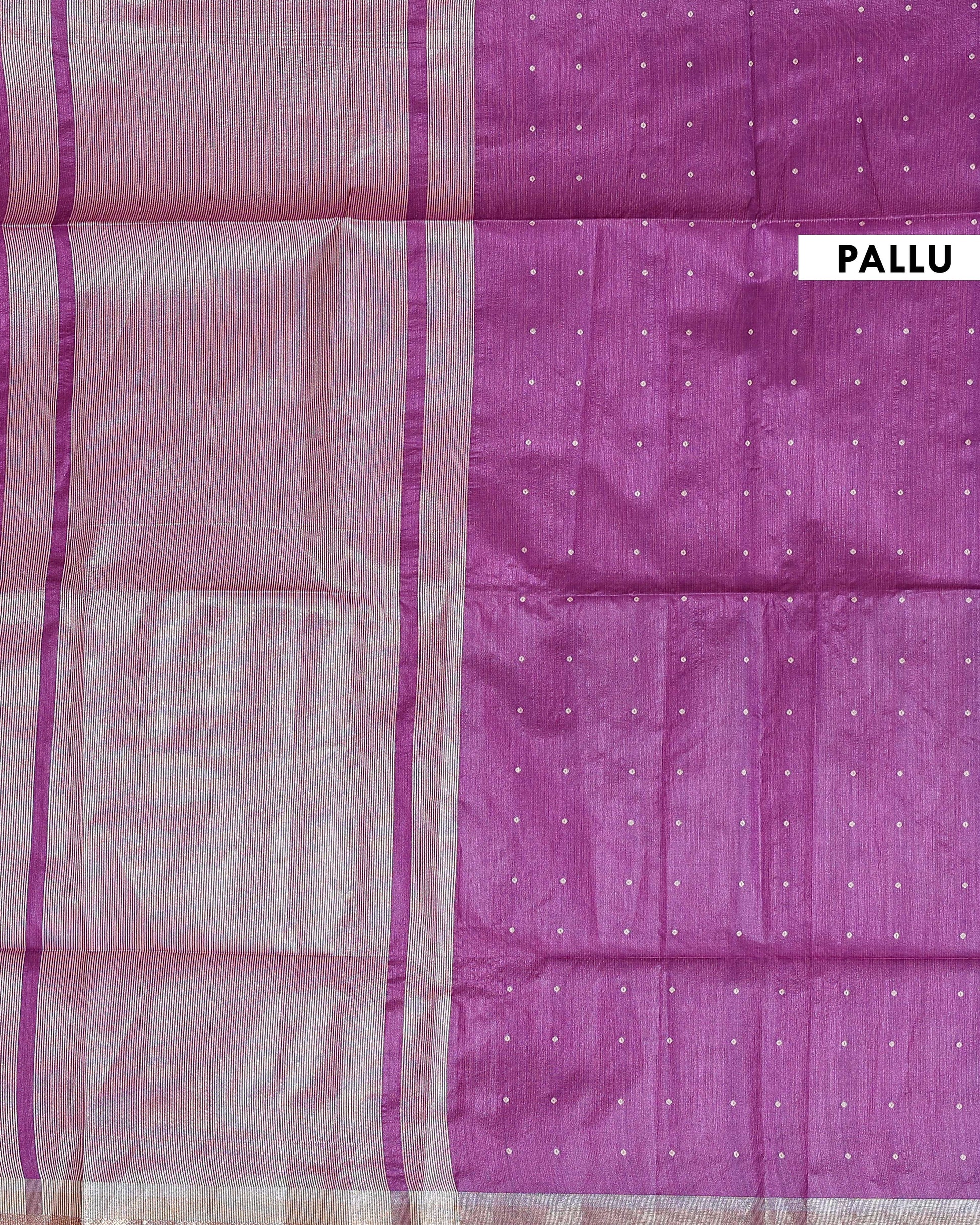 Elegant Semi Silk Saree with All-Over Zari Buttas and Woven Pallu - Purple