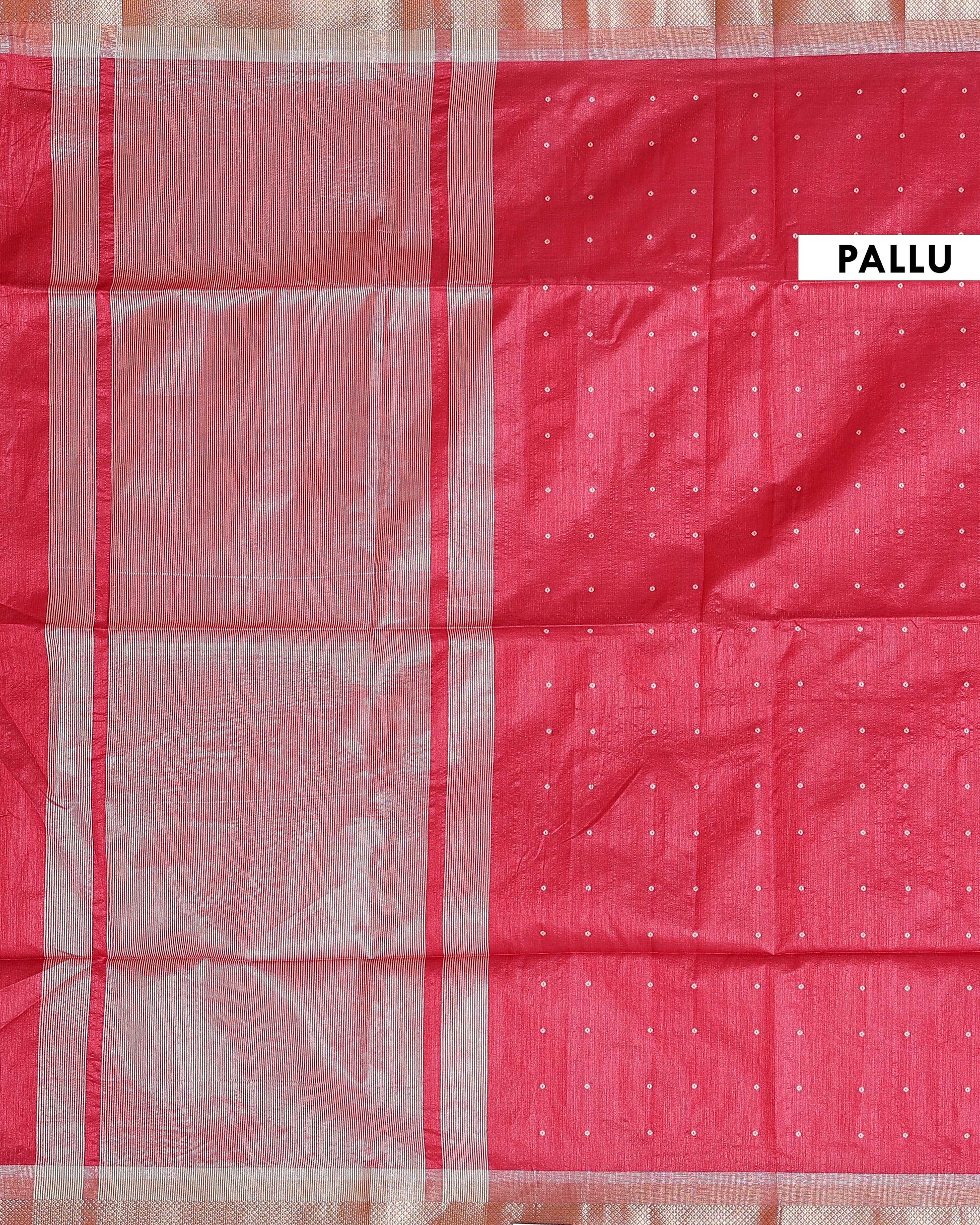Elegant Semi Silk Saree with All-Over Zari Buttas and Woven Pallu - Red
