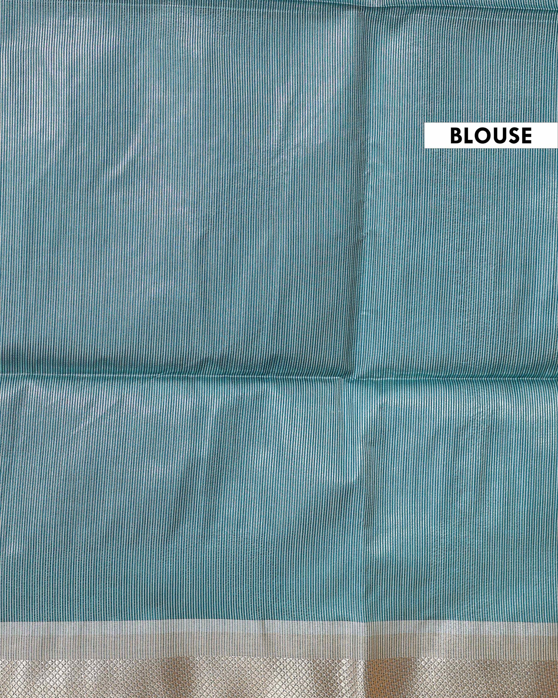 Elegant Semi Silk Saree with All-Over Zari Buttas and Woven Pallu - Teal