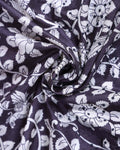 Elegant Semi Tussar Kalamkari Inspired Knot Work Saree with a Classic Self Border - Black-Close Up