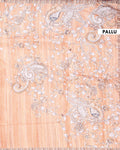 Elegant Semi Tussar Kalamkari Inspired Knot Work Saree with a Classic Self Border - Orange-Pallu