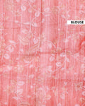Elegant Semi Tussar Kalamkari Inspired Knot Work Saree with a Classic Self Border - Peach-Blouse