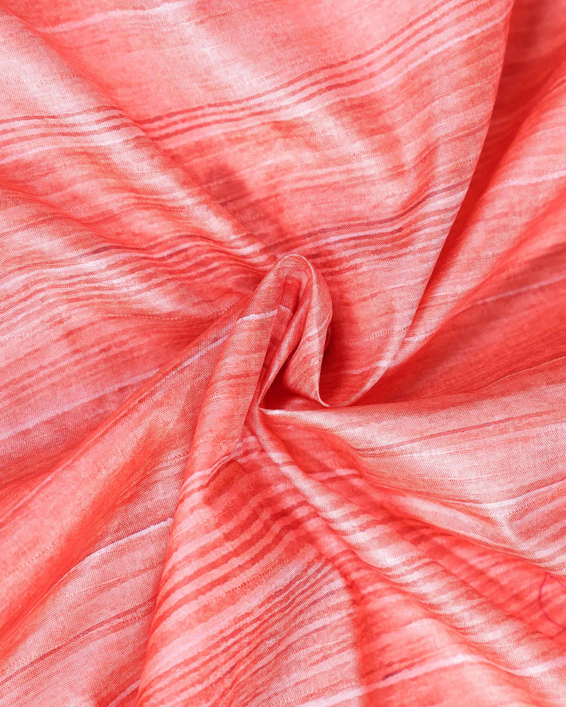 Elegant Semi Tussar Kalamkari Inspired Knot Work Saree with a Classic Self Border - Peach-Close Up