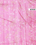 Elegant Semi Tussar Kalamkari Inspired Knot Work Saree with a Classic Self Border - Pink-Blouse