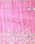 Elegant Semi Tussar Kalamkari Inspired Knot Work Saree with a Classic Self Border - Pink-Head
