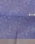 Elegant Semi Tussar Saree with Abstract Floral Print and Classic Woven Border - Blue-Blouse