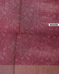 Elegant Semi Tussar Saree with Abstract Floral Print and Classic Woven Border - Pink-Blouse