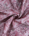 Elegant Semi Tussar Saree with Abstract Floral Print and Classic Woven Border - Pink-Close Up
