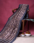 Elegant Semi Tussar Saree with Abstract Woven Pattern and Intricate Traditional Ethnic Border - Multi
