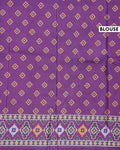 Elegant Semi Tussar Saree with All Over Traditional Butta Motifs and Woven Ethnic Border  -Purple-Blouse