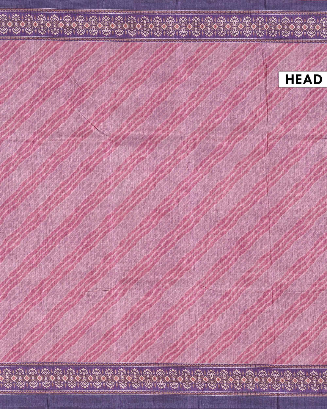 Elegant Semi Tussar Saree with Diagonal Striped Textured Body and Intricately Woven Traditional Ethnic Border - Multi