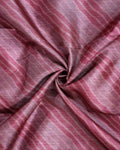 Elegant Semi Tussar Saree with Diagonal Striped Textured Body and Intricately Woven Traditional Ethnic Border - Multi -Close Up