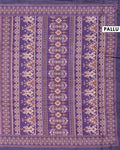 Elegant Semi Tussar Saree with Diagonal Striped Textured Body and Intricately Woven Traditional Ethnic Border - Purple-Pallu