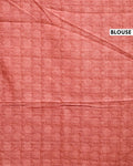 Elegant Semi Tussar Saree with Floral Inspired Motifs and Subtle Woven Border - Red-Blouse
