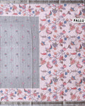 Elegant Semi Tussar Saree with Floral Motifs Textured Weave Body and Subtle Contrast Border- Grey-Pallu