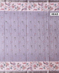 Elegant Semi Tussar Saree with Floral Motifs Textured Weave Body and Subtle Contrast Border - Pastel Purple-Head