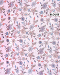 Elegant Semi Tussar Saree with Floral Printed Body and a Subtle Border - Baby Pink-Blouse