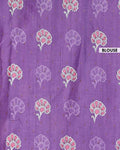 Elegant Semi Tussar Saree with Hand-Painted Elephant and Floral Motifs - Purple