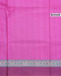 Elegant Semi Tussar Saree with Intricate Fish Motifs and Traditional Figurative Floral Border - Rani Pink-Blouse