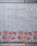 Elegant Semi Tussar Saree with Jaal Inspired Motifs and Zari Woven Border - Blue-Head