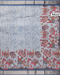 Elegant Semi Tussar Saree with Jaal Inspired Motifs and Zari Woven Border - Blue-Pallu