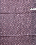 Elegant Semi Tussar Saree with Kalamkari Inspired Floral Motifs Chevron Patterned Body and Woven Border - Blouse