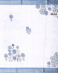 Elegant Semi Tussar Saree with Minimal Floral Motif Print and Contrast Border - Cream-Head