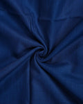 Elegant Semi Tussar Saree with Plain Lustrous Body and Rich Silver Zari Woven Border Design - Blue-Close Up