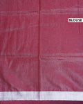 Elegant Semi Tussar Saree with Plain Lustrous Body and Rich Silver Zari Woven Border Design - Red-Blouse