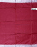 Elegant Semi Tussar Saree with Plain Lustrous Body and Rich Silver Zari Woven Border Design - Red-Head